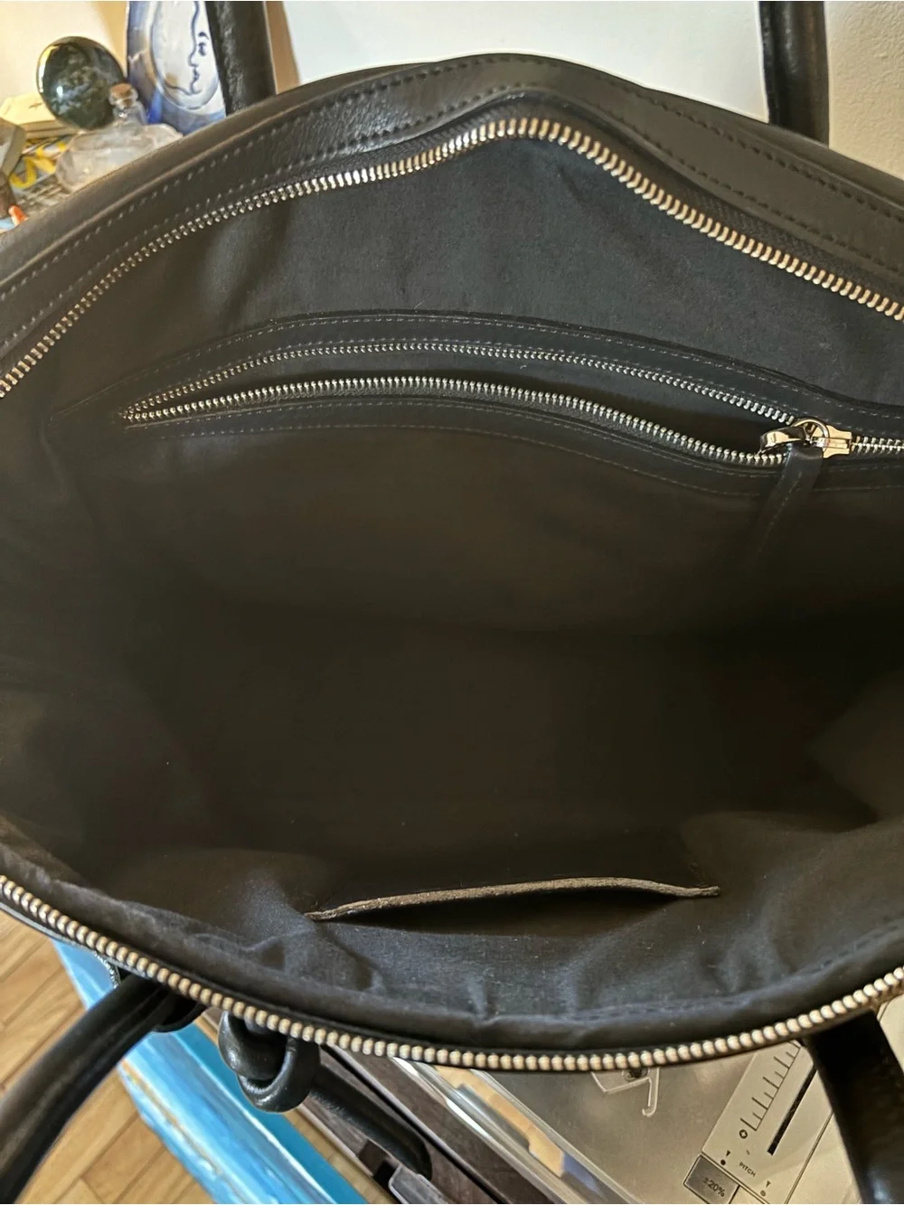 Mecha Mendez Litoral Bag -  Black Travel/Work Zippered Tote - Unique Design